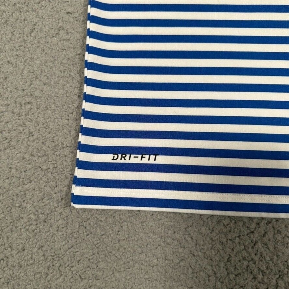 Nike Shirt‎ Mens XL Blue Striped Golf Polo Performance Stretch Dri-Fit Casual - Picture 4 of 11